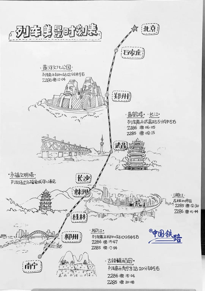 每一段旅途都是风景收藏这份z286次列车美景时刻表