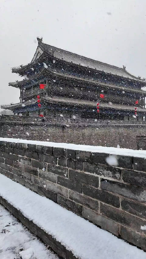 一朝落尽长安雪雪中西安若仙境