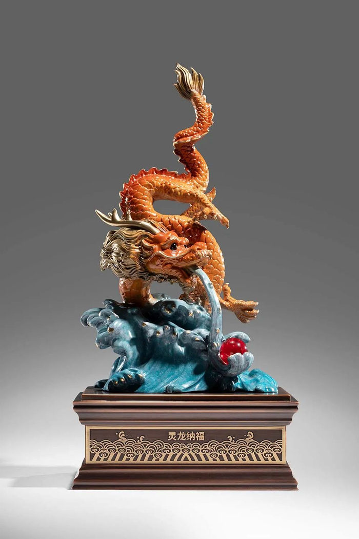 众筹丨朱炳仁生肖系列作品九登央视非遗铜雕臻品瑞龙迎新