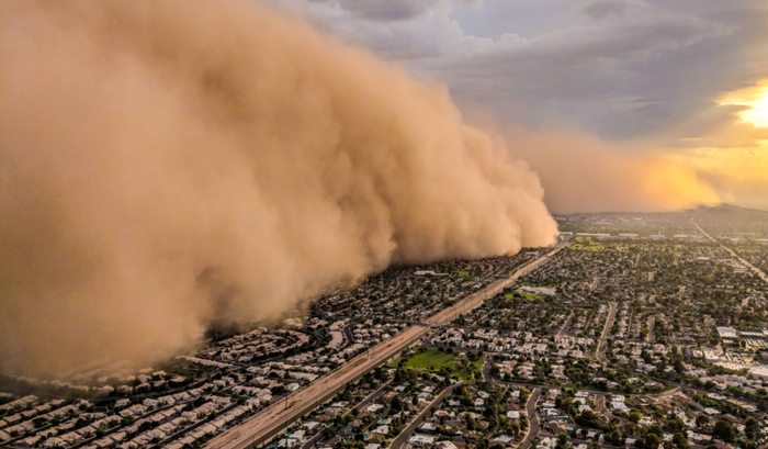 植树造林,防护林没用?新疆特强沙尘暴:天空变红,14级大风狂吹