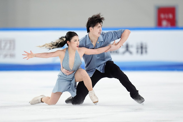 王诗玥/柳鑫宇在比赛中。