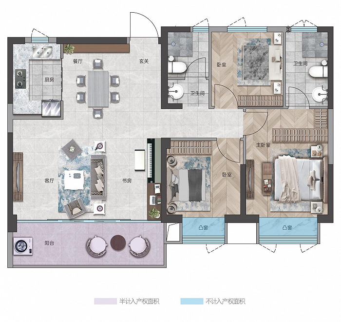 （117㎡户型效果图）