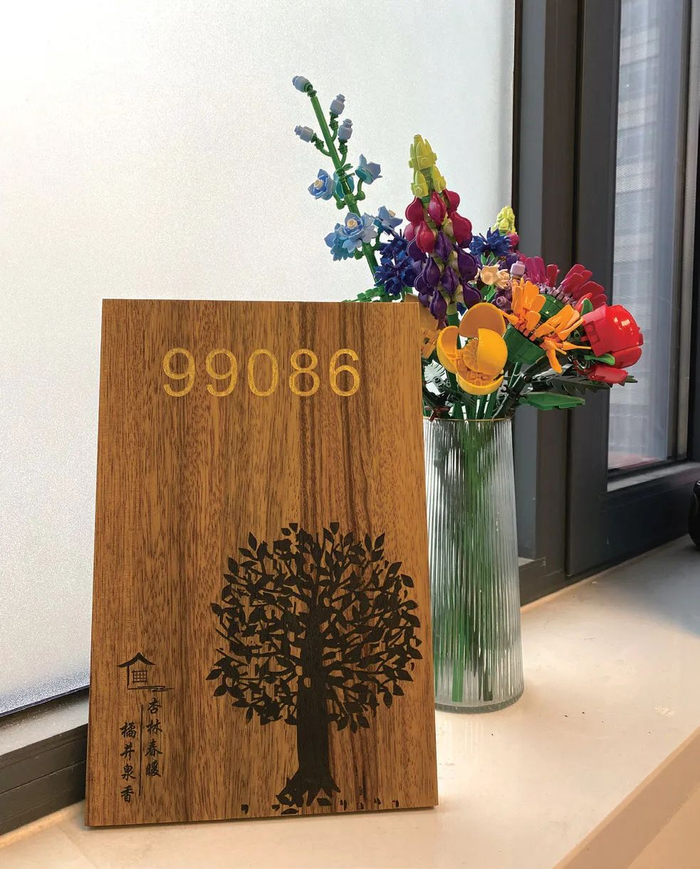 朱军办公室里谐音为“救救淋巴瘤”的门牌号摆件