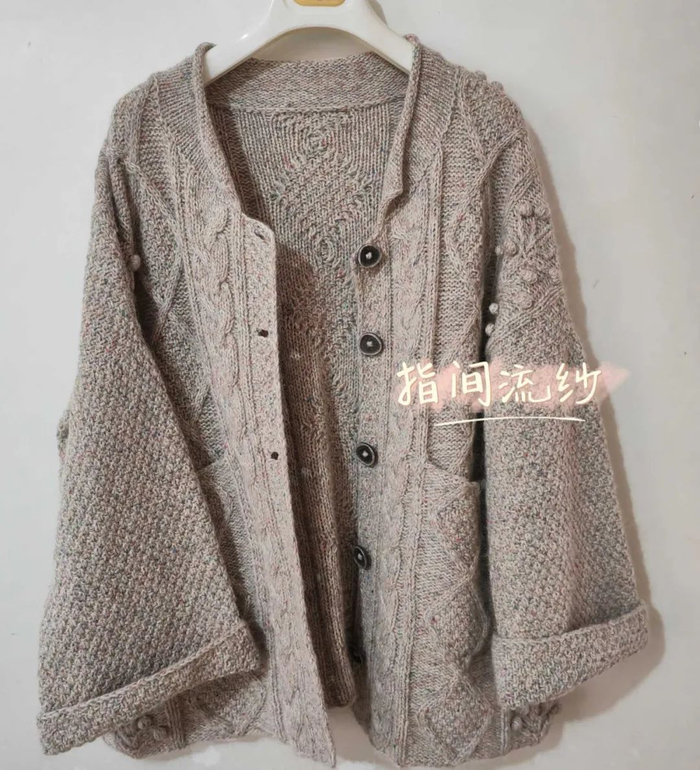 荼靡,休闲好穿的棒针麻花阔袖开衫(附图解)|前片|门襟|花样_新浪新闻