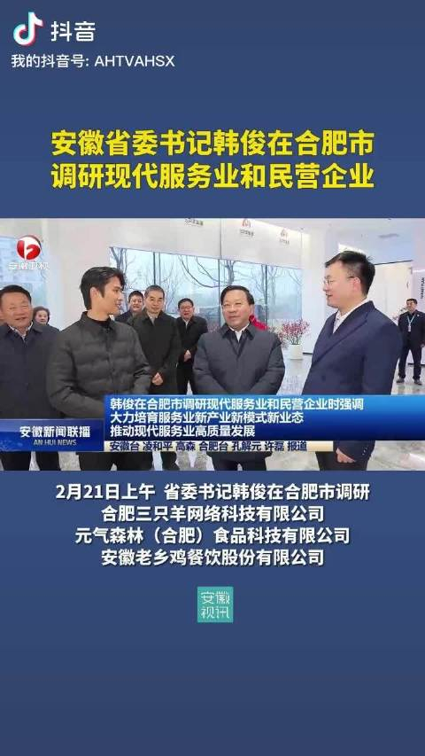 安徽省委书记调研三只羊网红主播疯狂大杨哥陪同