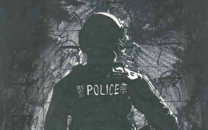 缉毒警察的背影简笔画图片