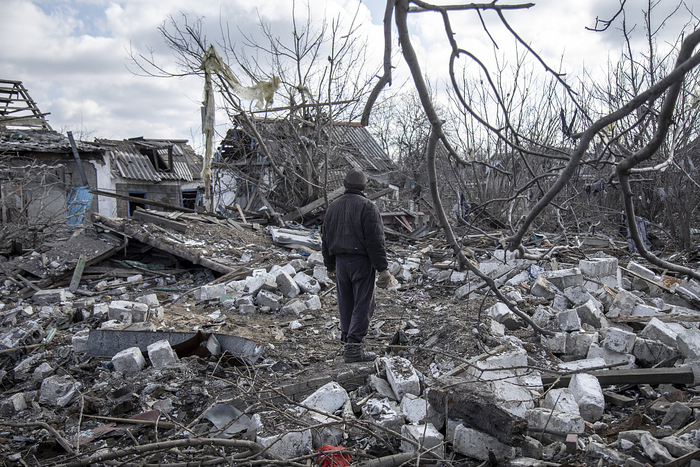 当地时间2024年2月21日，顿涅茨克地区遭到严重炮击。俄乌冲突仍在持续。图源：视觉中国