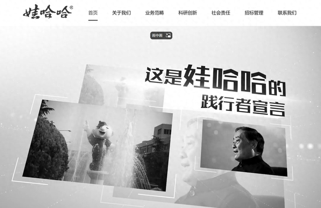 （图源：娃哈哈官网首页截图）