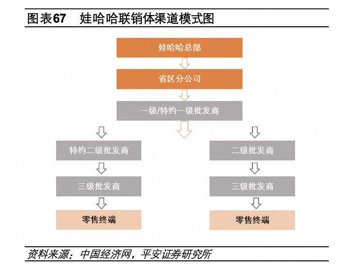 图片来源:平安证券至此,娃哈哈的分销组织结构如下:总部—各省区分
