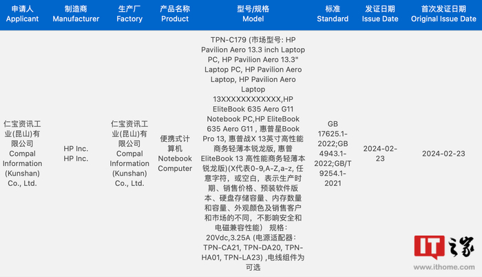 惠普新款星bookpro13笔记本通过3c认证有望延续超轻设计