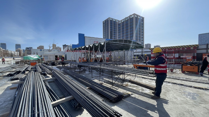 2024年2月22日，北京地铁平谷线建设施工现场。 视觉中国 图