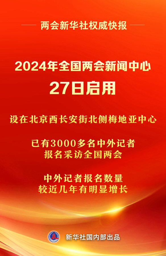 2024年全国两会新闻中心启用|全国两会_新浪新闻
