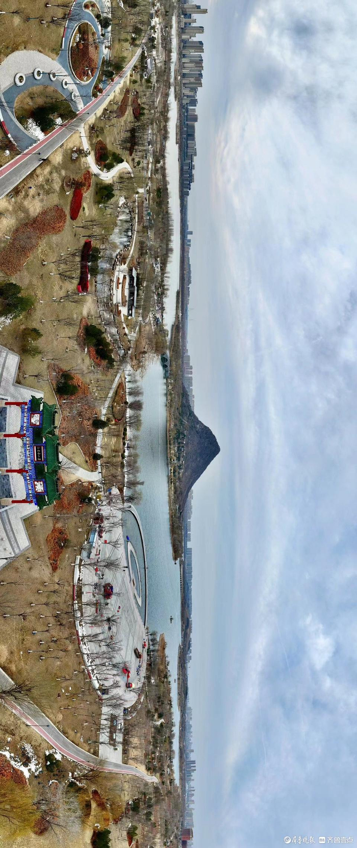 横屏观看初春的华山湖景区