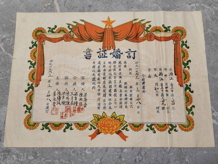 一纸婚书一段情时光里的约定近现代婚书与名家小品展亮相熙南里