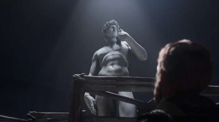 米开朗基罗和大卫像，或许暗示文化胜利