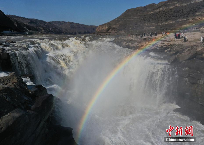 山西吉县黄河壶口瀑布现彩桥通天美景