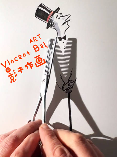 比利时艺术家vincentbal妙用影子作画