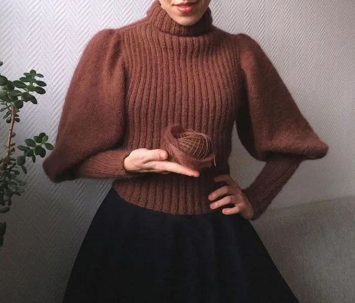 复古又时髦的羊腿袖毛衣就很适合你!|毛衣|复古_新浪新闻