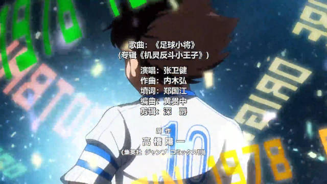 张卫健的劲歌版足球小将配队长小翼第一季片头动画