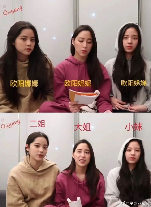 欧阳家里三姐妹,五官相似……|三姐妹|欧阳娜娜|谢娜_新浪新闻