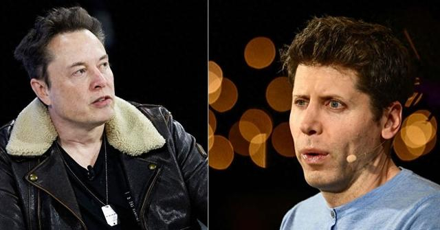 资料图：特斯拉CEO马斯克（左）和OpenAI首席执行官萨姆·奥尔特曼。（视觉中国）