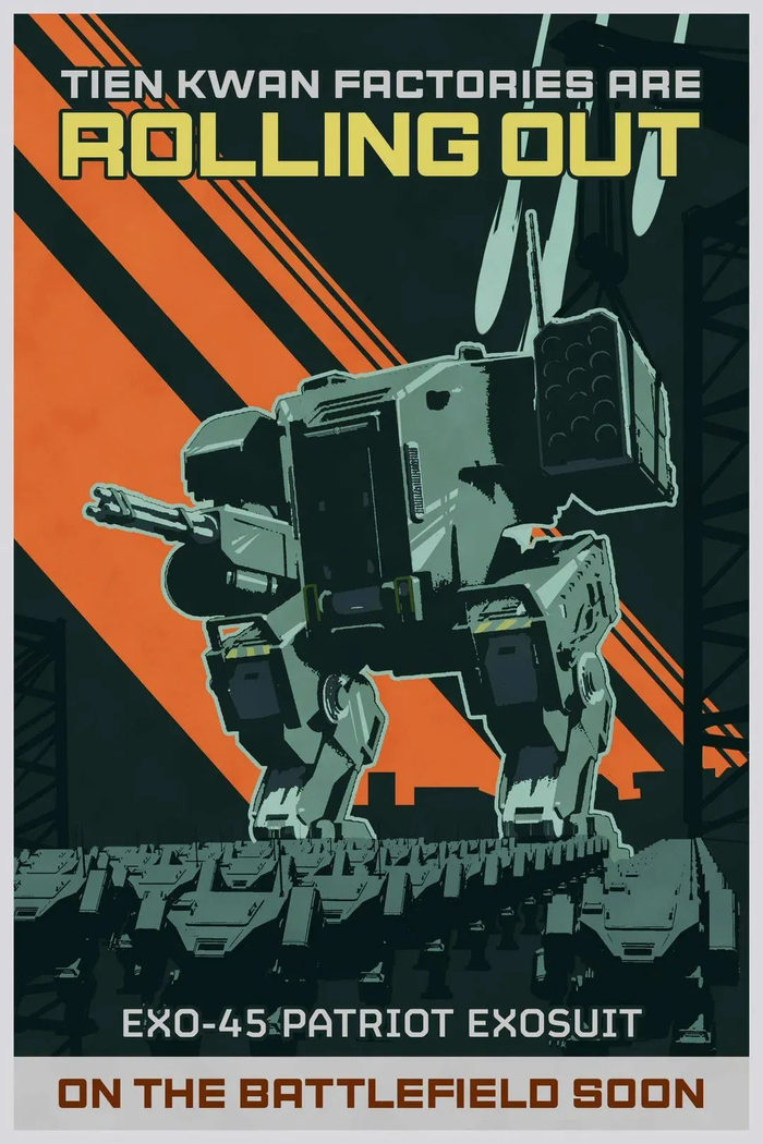 同人海报：“机甲即将抵达战场”