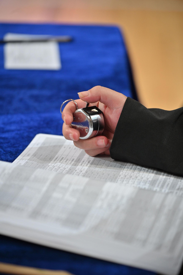 计数器，是竞技跳绳竞速类比赛中裁判必不可少的工具。  受访者供图