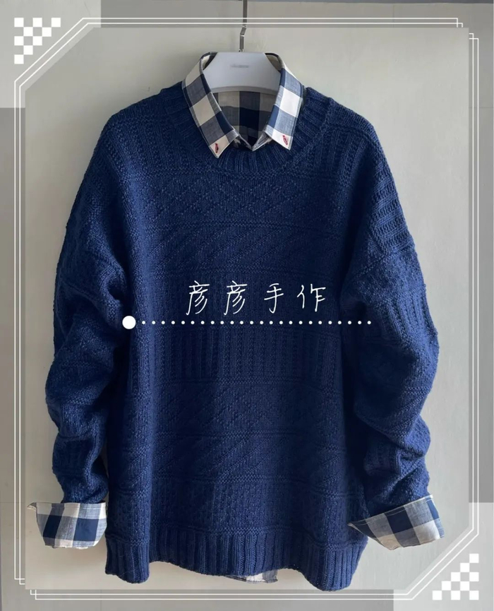 从上往下编织的网红风暴男士宽松毛衣(附图解)