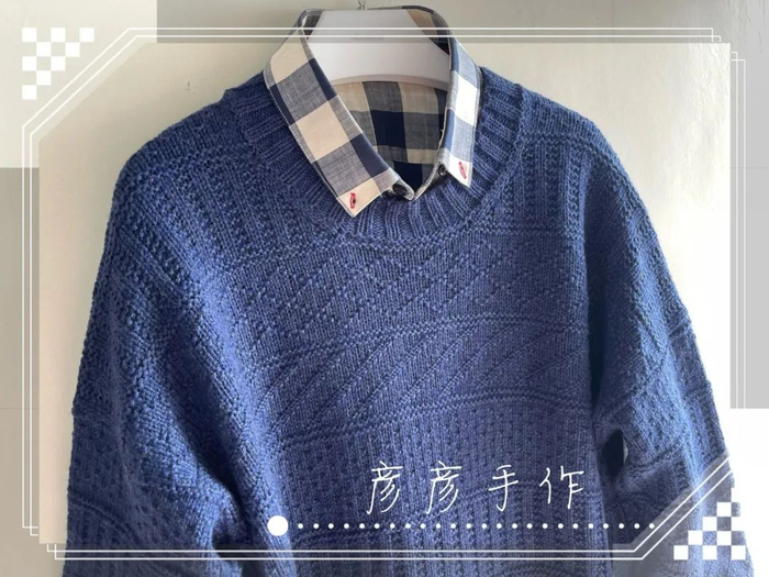 从上往下编织的网红风暴男士宽松毛衣(附图解)