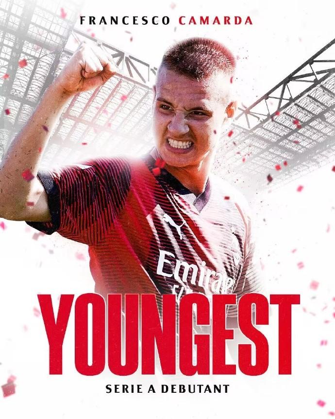 卡马达以15岁8个月15天成为了意甲历史上最年轻的出场球员。