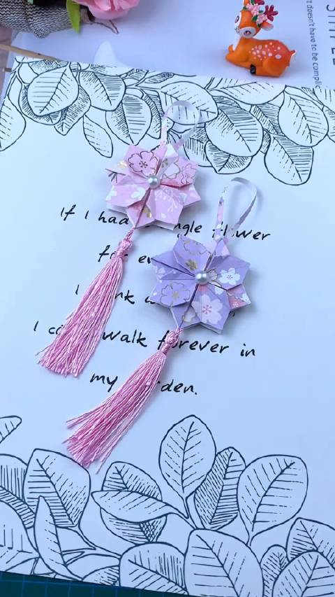 唯美的樱花古风书签折纸,太漂亮啦