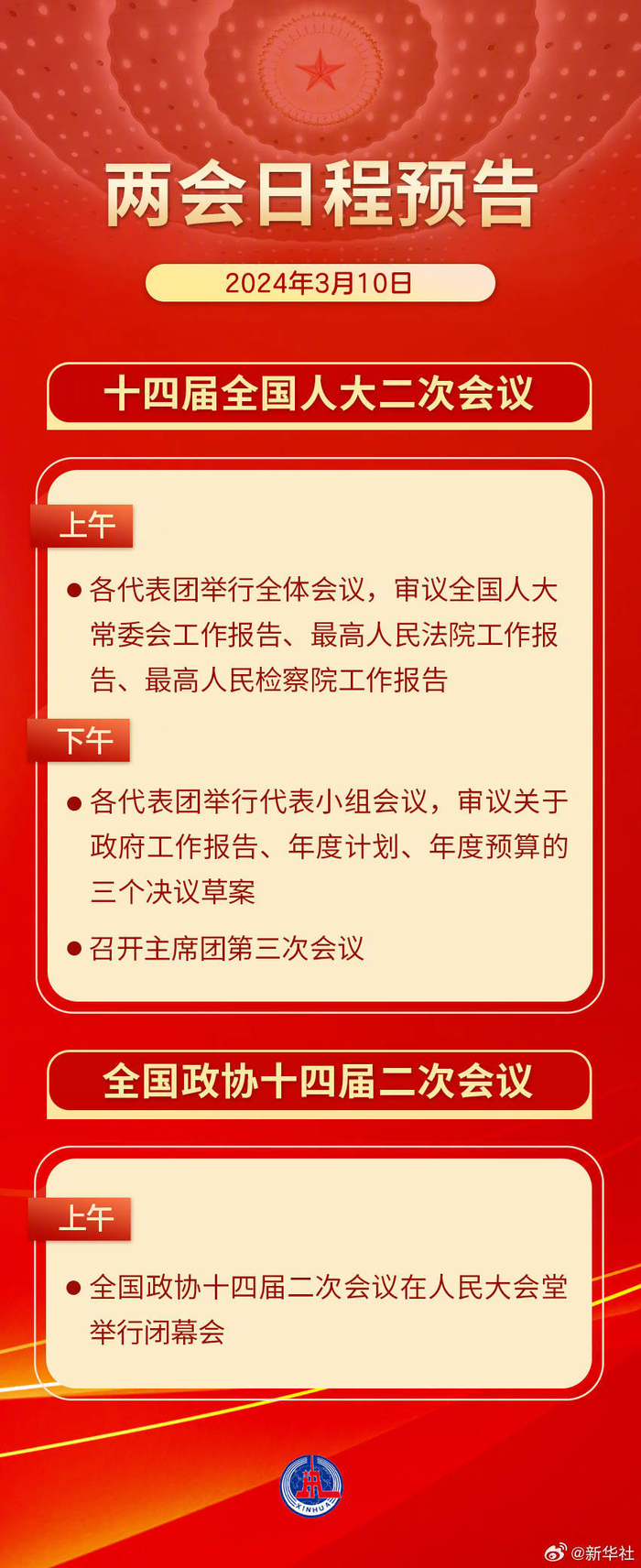 两会日程3月10日全国政协十四届二次会议闭幕