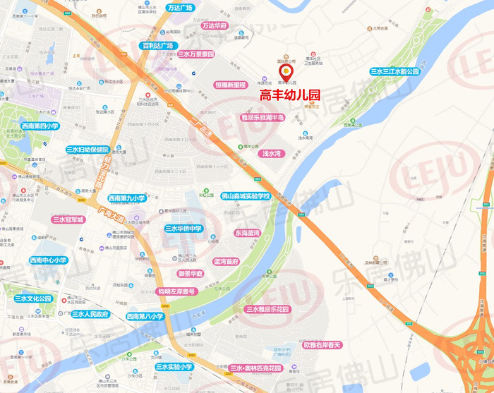 该校就位于三水新城核心,片区已开发有雅居乐雅湖半岛,浅水湾,恒福新