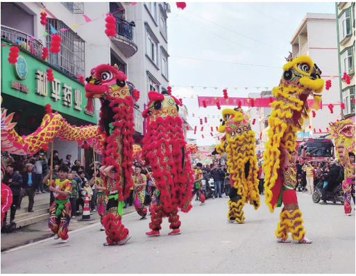 良庆区南晓镇建街218周年又逢二月二舞龙舞狮送祝福