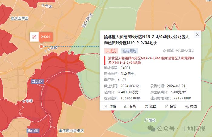 84億競得重慶渝北一宗涉宅地,總規劃建築面積約13.