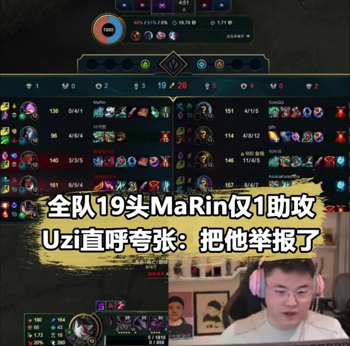 uzi撞车marin一看战绩傻眼了把他举报了uzimarin卡莎