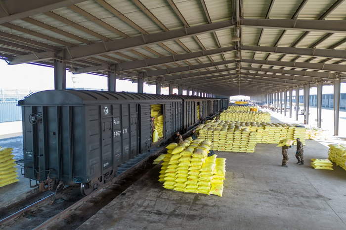 3月13日,在中国铁路哈尔滨局集团有限公司大庆车务段肇东站货场,工作