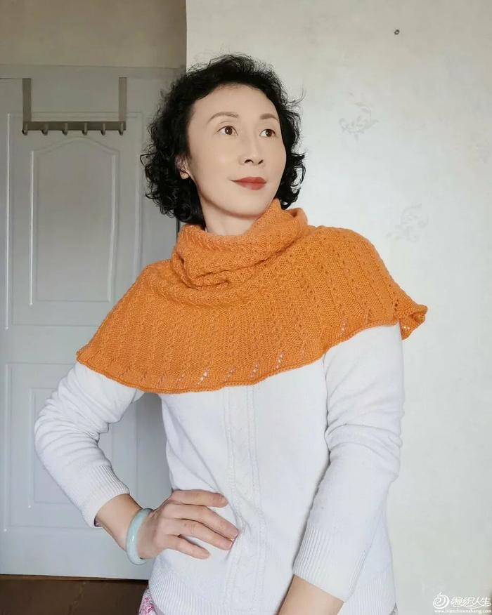 橘朵寓意财源滚滚的羊绒铜钱花多用披肩附教程