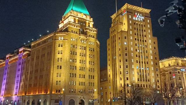夜上海外滩万国建筑群
