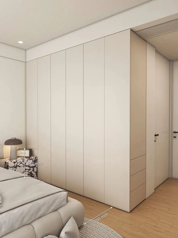 卧室衣柜别再做传统的了,现在流行旁边做个侧边柜,不仅美观还非常实用