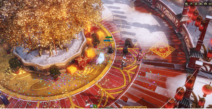 国服为庆祝春节专门设置的特殊场景“祈年岛”