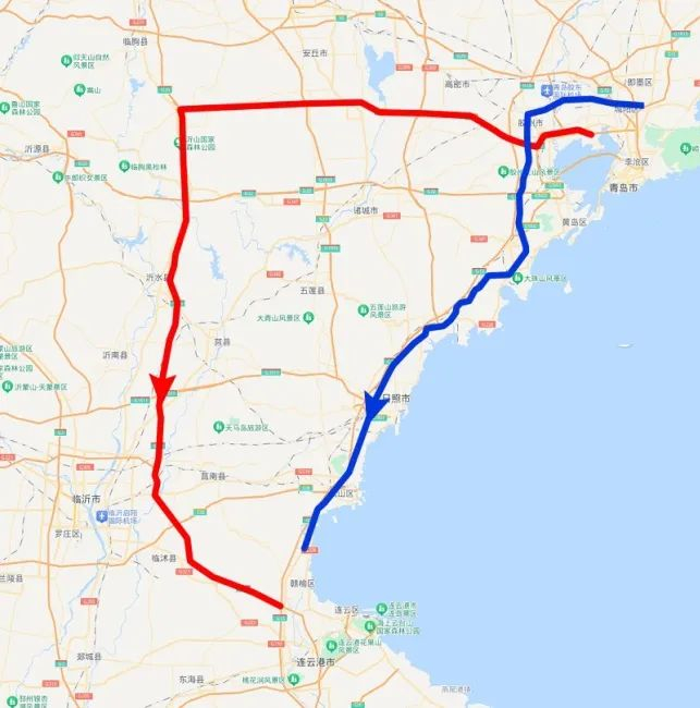 青兰高速,g1815潍日高速行驶进入日照,或全线经g204国道行驶进入日照