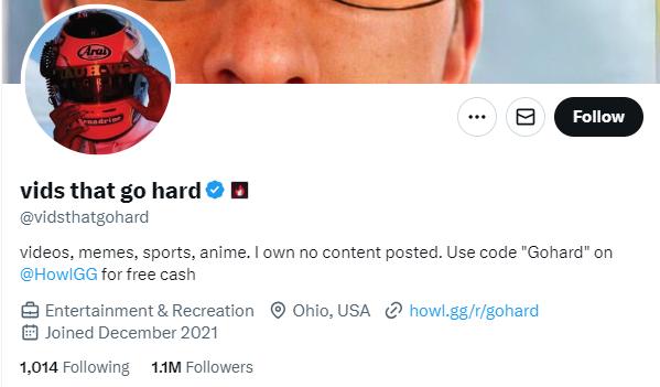 @visthatgohard账号简介截图。