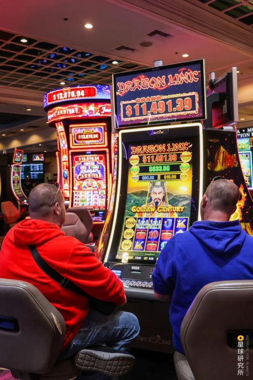 (老虎机上的中国文化元素"财神",摄影师@冷子纯)"下一局!下一局!