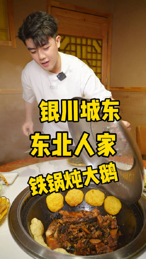 银川城东这家东北人的铁锅炖大鹅香迷糊了广告