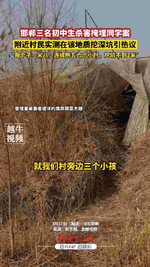 3月17日报道河北邯郸邯郸三名初中生杀害掩埋同学案