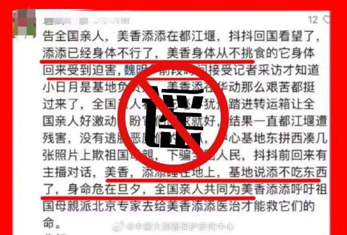 熊猫中心故意残害美香添添发假视频官方举报造谣者
