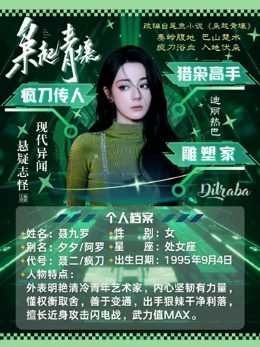 迪丽热巴粉丝好会p海报0499疯刀老公姐横空出世!好想看聂九罗!