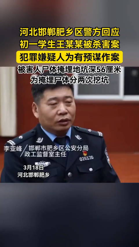 邯郸初中生被害案嫌犯为有预谋作案