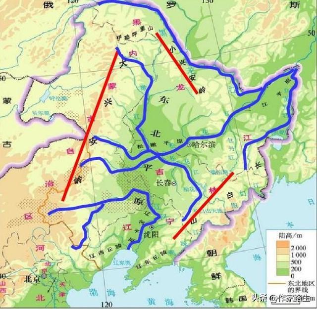 长白山脉走向图片